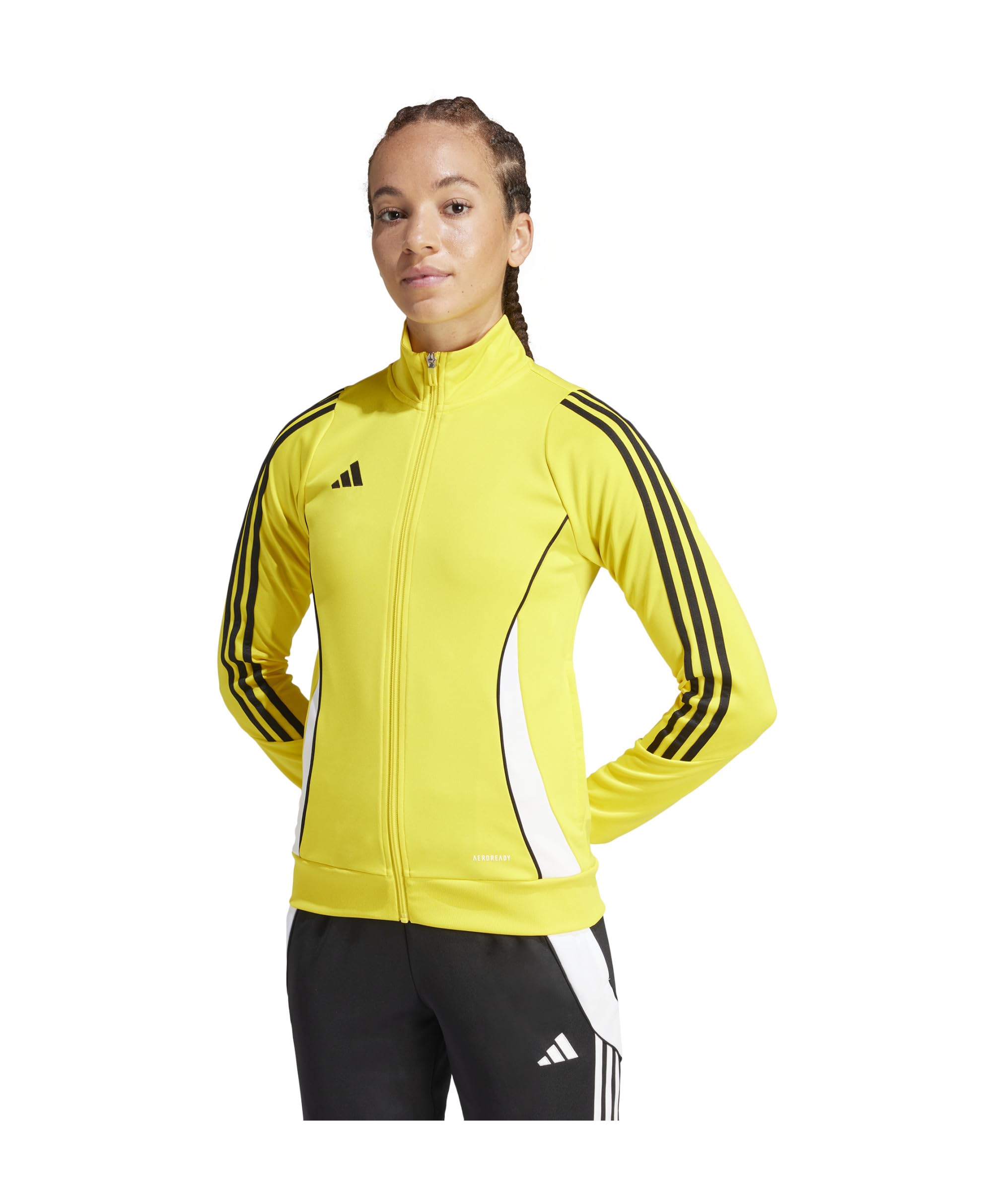 adidas Donna Tiro24 Training Full Zip Track Suit, team yellow/white, L
