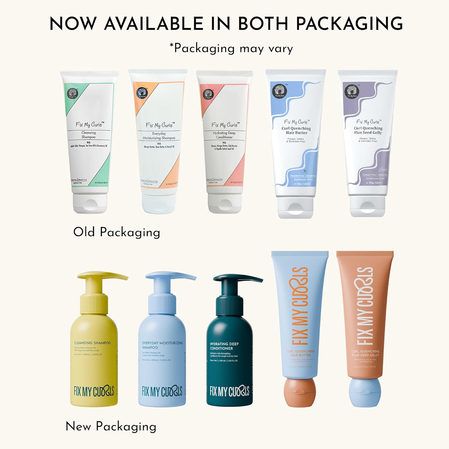 Fix My Curls Complete Curl Care Travel Kit| Cleansing Shampoo, Moisturizing Shampoo, Hydrating Conditioner, Hair Butter & Curl Quenching Gelly for Soothing, Moisturized & Defined Curls|3.3oz Each