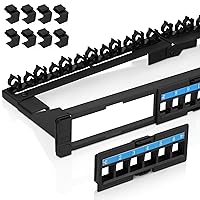 Vista 9 de Everest - Panel de conexión Keystone de 24 puertos (paquete de 1) – Paneles extraíbles de 6 puertos – Úslo con piedras trapezográficas de perfil