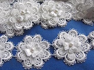 Sponsored Ad - YYCRAFT 2 Yards Flower Lace Edge Trim Ribbon for Wedding Applique DIY Sewing Crafts-White