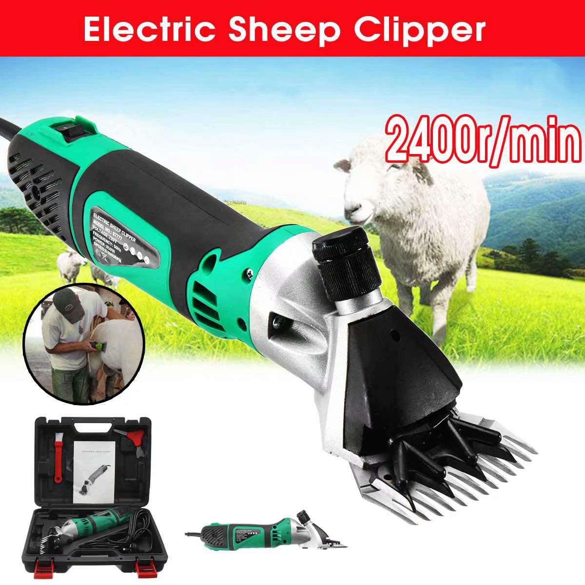 Cortadora eléctrica de Ganado 500W 220V 2400RPM cortadora eléctrica de ovejas Tijeras Tijeras cortadora de Caballos de Cabra 6 velocidades (Enchufe Au)