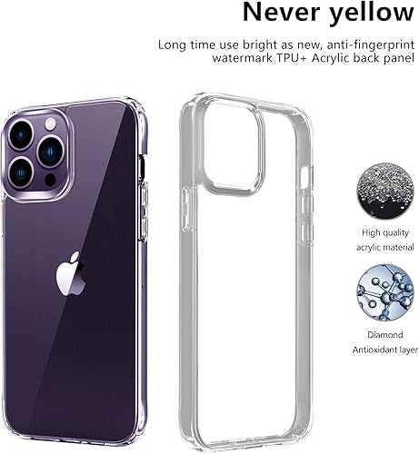 Miniatura 3 de Andii Funda 5 en 1 para iPhone 14 Pro Max con 2 protectores de pantalla de vidrio templado y 2 protectores de lente de cámara protección de grado