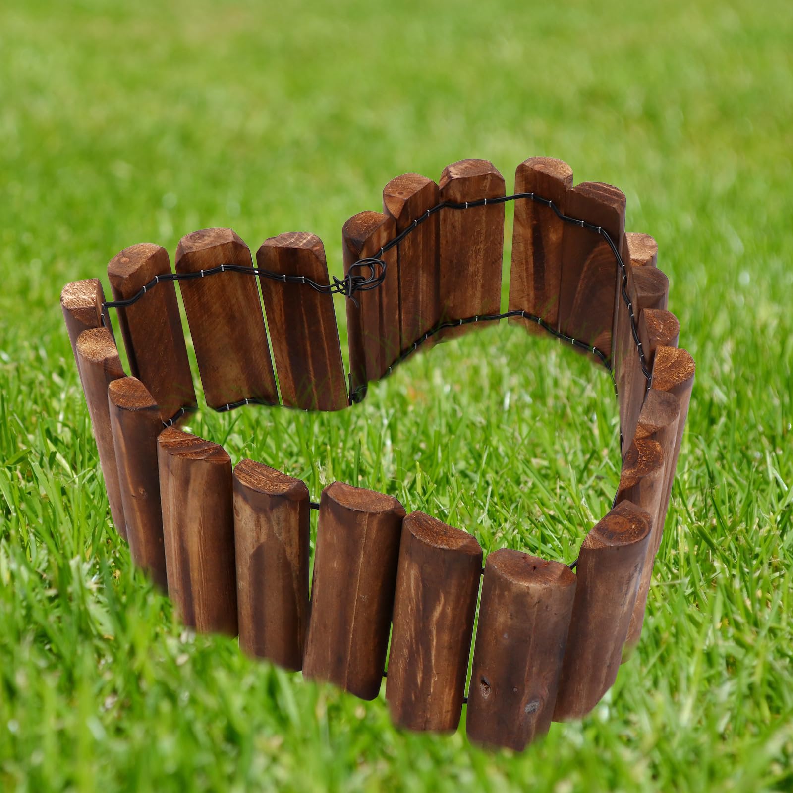 Pannello decorativo in legno per esterni, robusto legno carbonizzato per protezione del bordo del giardino, divisorio per giardino, giardino, giardino, abbellimento durevole