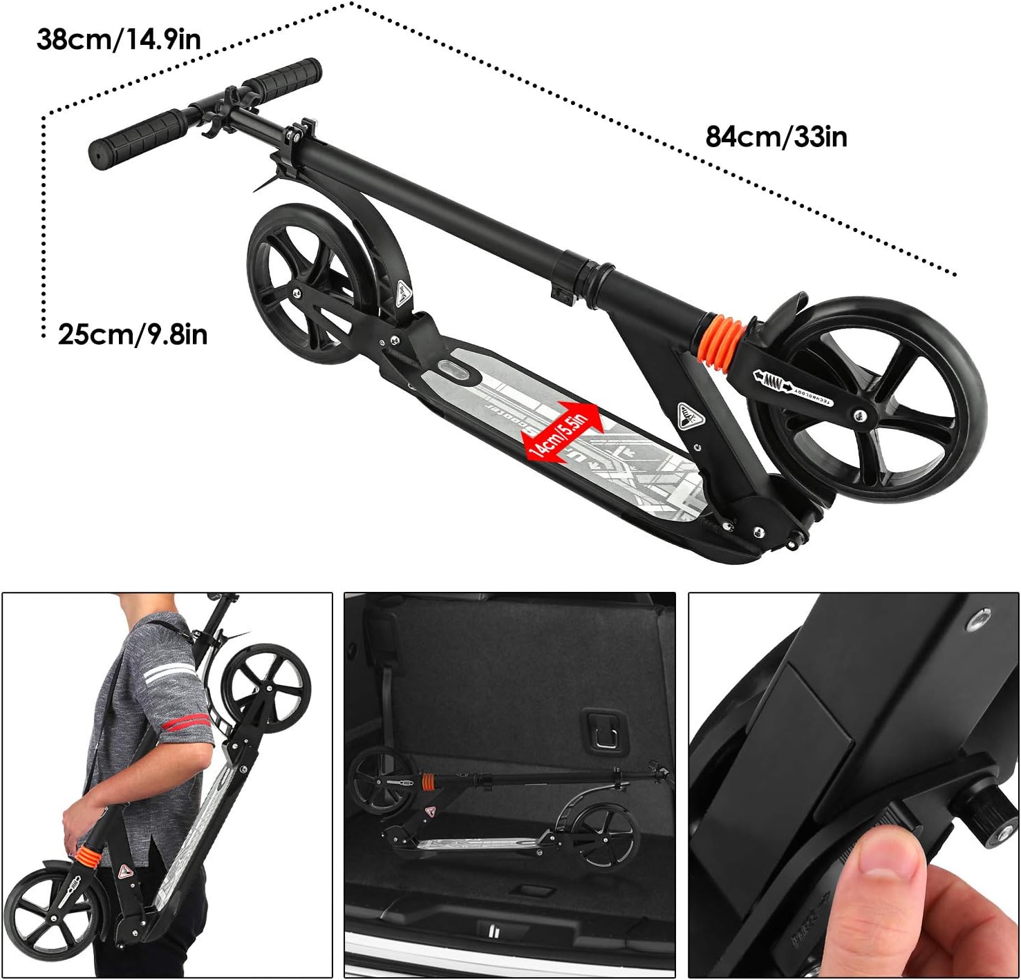 Hоttеѕt Sаlеѕ Kids/Adult Scooter with 3 Seconds Easy-Folding System, 220lb Folding Adjustable Scooter with Foot Brake and 200mm Large Wheels Crаzу Dеаlѕ Kids/Adult Scooter with 3 Seconds Easy-Folding System, 220lb Folding Adjustable Scooter with Foot Brake and 200mm Large Wheels