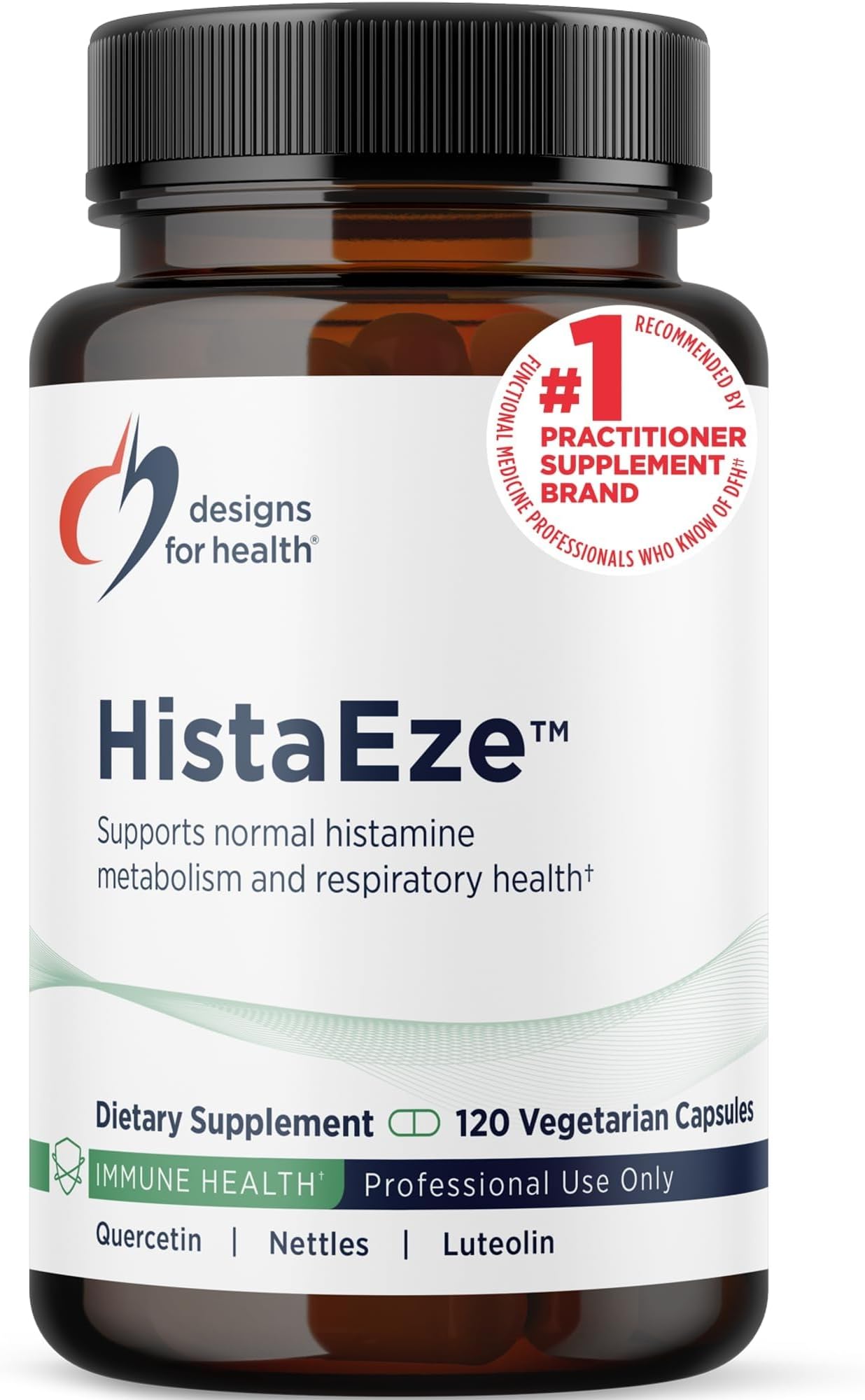 HistaEze - Quercetin with Stinging Nettle Extract, Luteolin + Vitamin C - Designed to Help Promote Normal Histamine Levels - Non-GMO Supplement (120 Capsules)