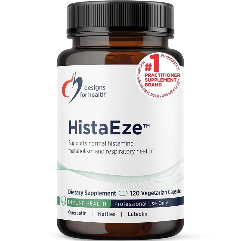 Designs for Health HistaEze — Suplemento fitoterápico com quercetina, extrato de urtiga, luteolina e vitamina C, 120 cápsulas
