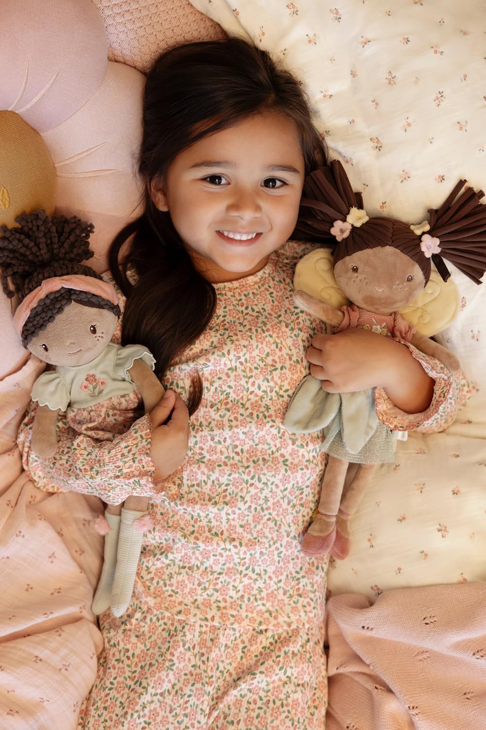 Little Dutch Weiche Stoffpuppe Kuschelpuppe - Puppe Evi - 35 cm groß - für Mädchen ab 12 Monate - Blumenmädchen
