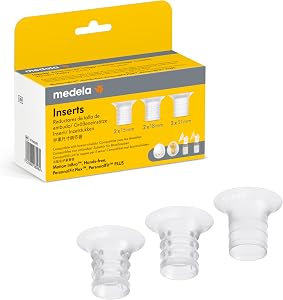 Medela Compatible Flange Breast Shield Inserts 15mm, 18mm, 21mm Replacement Accessory Pump Part, 2 of each size, 6PC