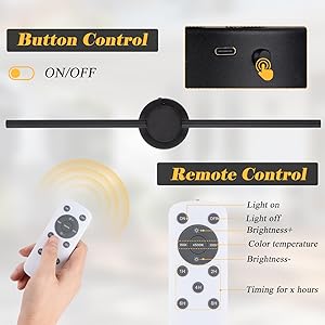 Battery Operated Wall Sconces with Remote Control, Dimmable Black Wall Sconces Set of Two with Rotatable Lamppost, 3000K-6500K LED Modern Wireless Wall Lights for Living Room, Bedroom, 28.15 Inch