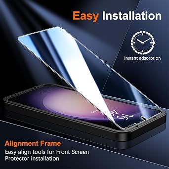 UniqueMe for S23 Plus Screen Protector,[Ultrasonic Fingerprint Unclock][2+2 Pack] Samsung Galaxy S23+ / S23 Plus 6.6 inch 9H Tempered Glass and Camera Lens Protector Case Friendly