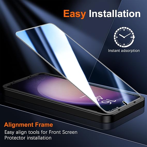 UniqueMe for S23 Plus Screen Protector,[Ultrasonic Fingerprint Unclock][2+2 Pack] Samsung Galaxy S23+ / S23 Plus 6.6 inch 9H Tempered Glass and Camera Lens Protector Case Friendly