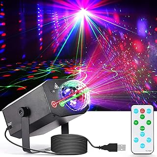 SPOOBOOLA Party Lights,Disco Lights+Disco Ball 2 in 1 Disco 