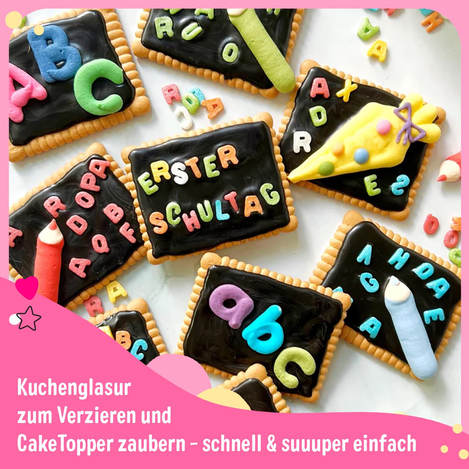 Super Streusel SuperDrip Schwarz & Weiß mit SuperBackmatte Bundle - Kuchenglasur & Schokoglasur für DripKreationen, CakeTopper, Torten, Cupcakes & Kekse (600g)