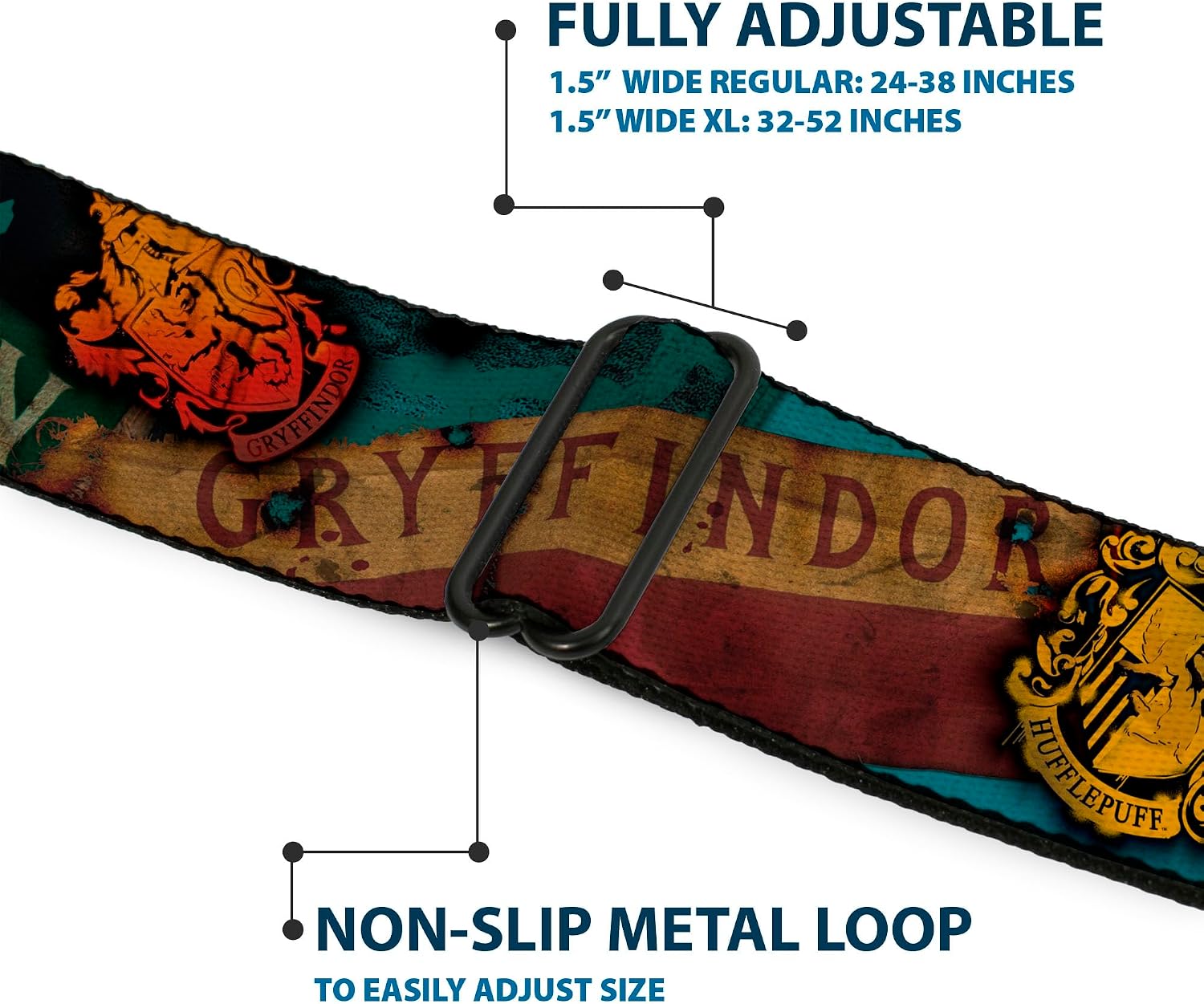 Buckle-Down Seatbelt Belt - Hogwarts House Banners & Logos - 1.0" Wide - 20-36 Inches in Length
