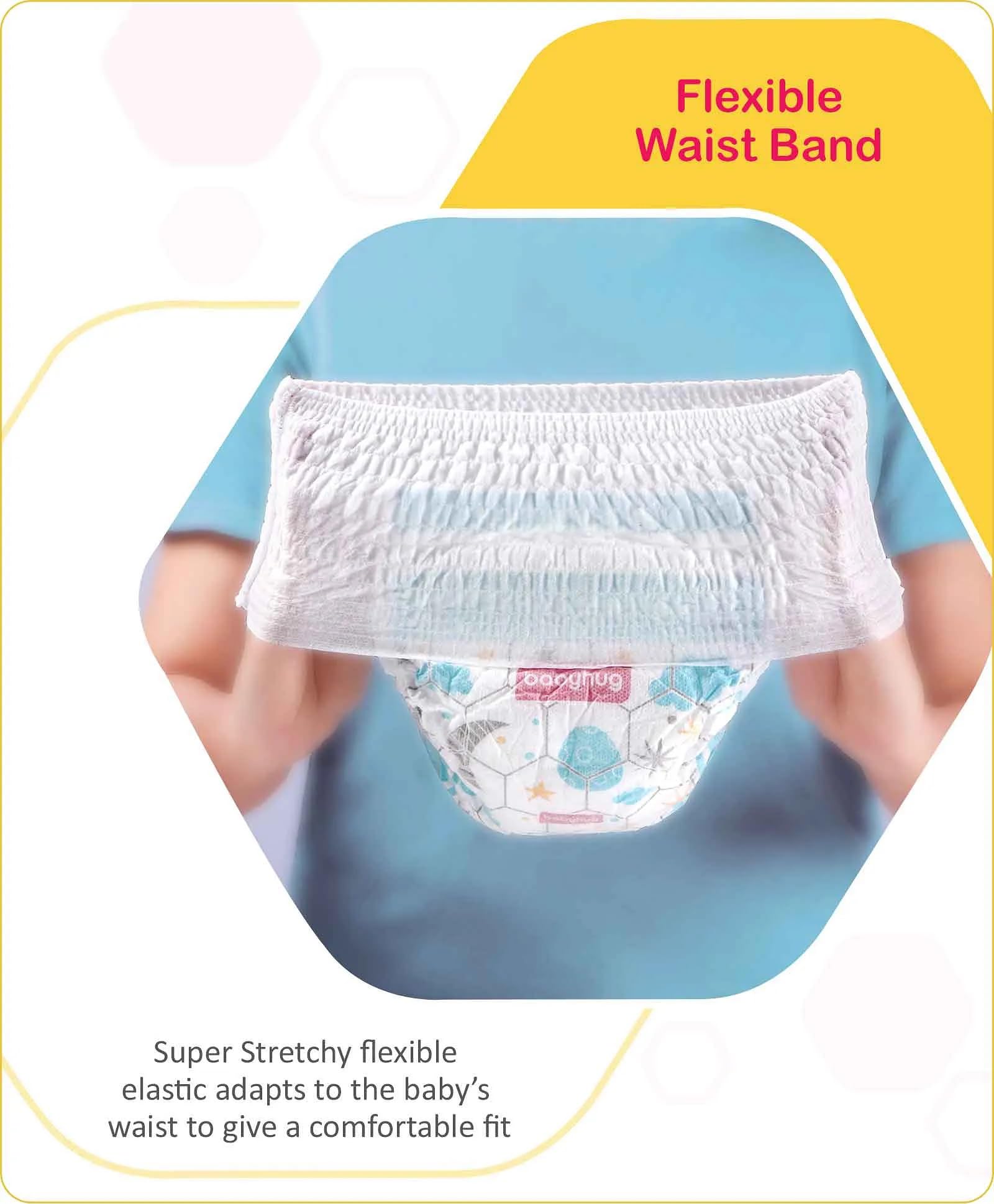 babyhug Advanced Soft Pant Style Diaper | 3D Leak Guard | Honey Comb Technology | Dermatologically Tested | Size - Large (L) | 9 to 14 kg - 23 Pieces