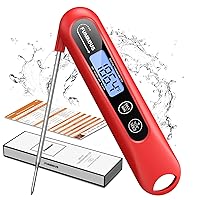 Vista 8 de Termómetro digital de carne – Termómetro de comida de lectura instantánea 2S con luz de fondo, sonda plegable para pavo, barbacoa, parrilla