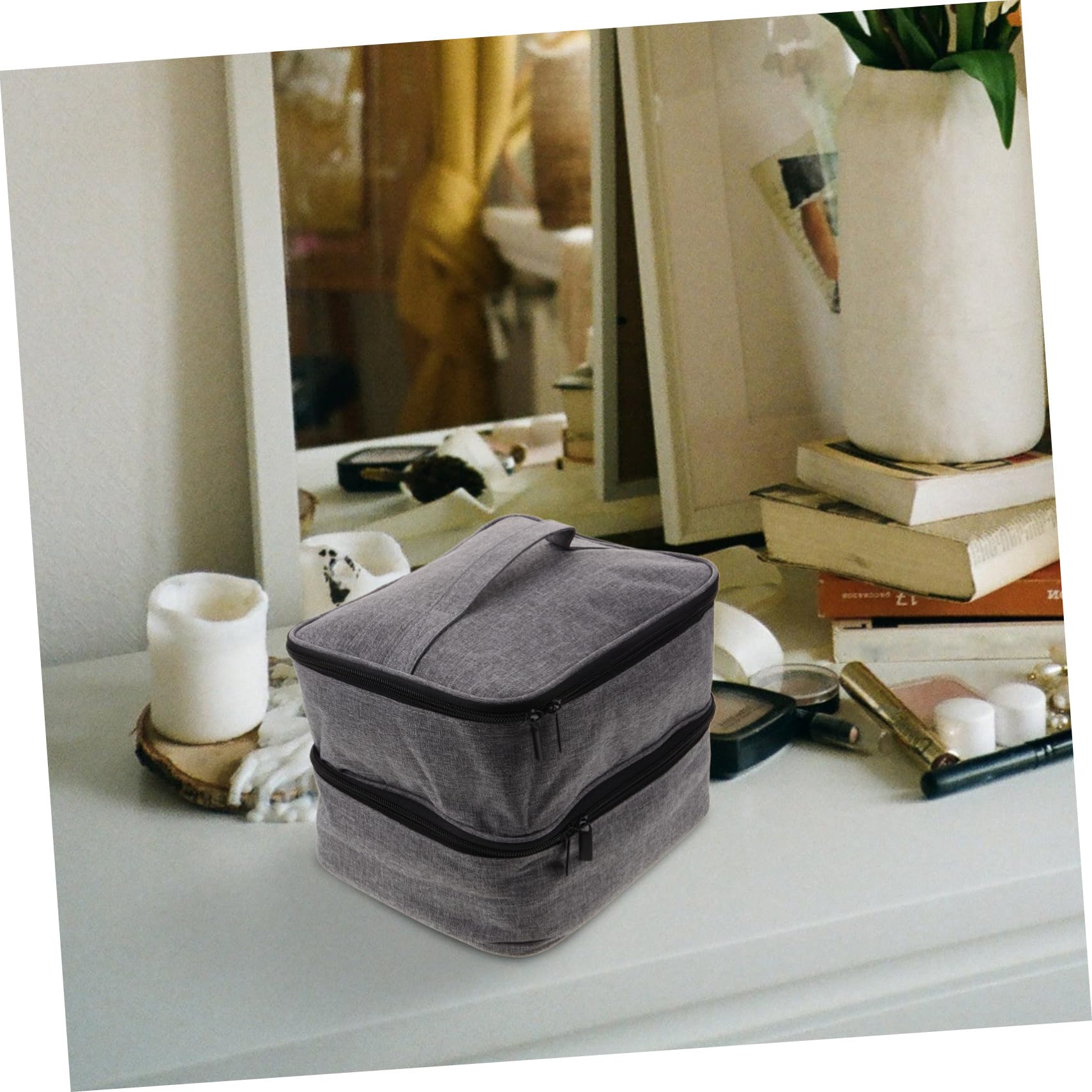 Ipetboom Borsa Organizer per Smalti e Boccette di Olio Essenziale, Doppio Strato, Grande Capienza, per Viaggio e Trucchi