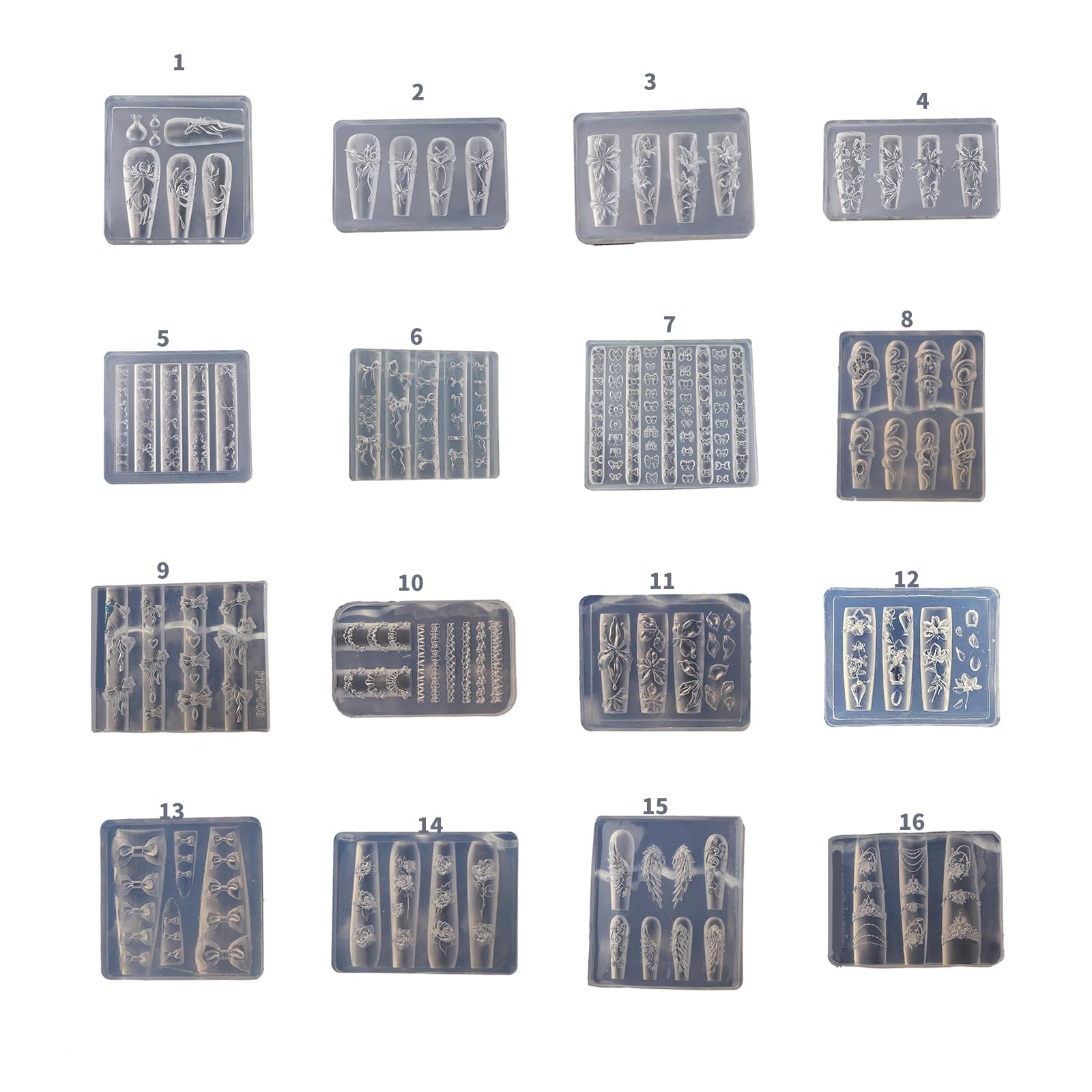 Produktbild von 1 X Weiße 3D-Schleife, Silikon-Nagelkunst, Dekoratives Design