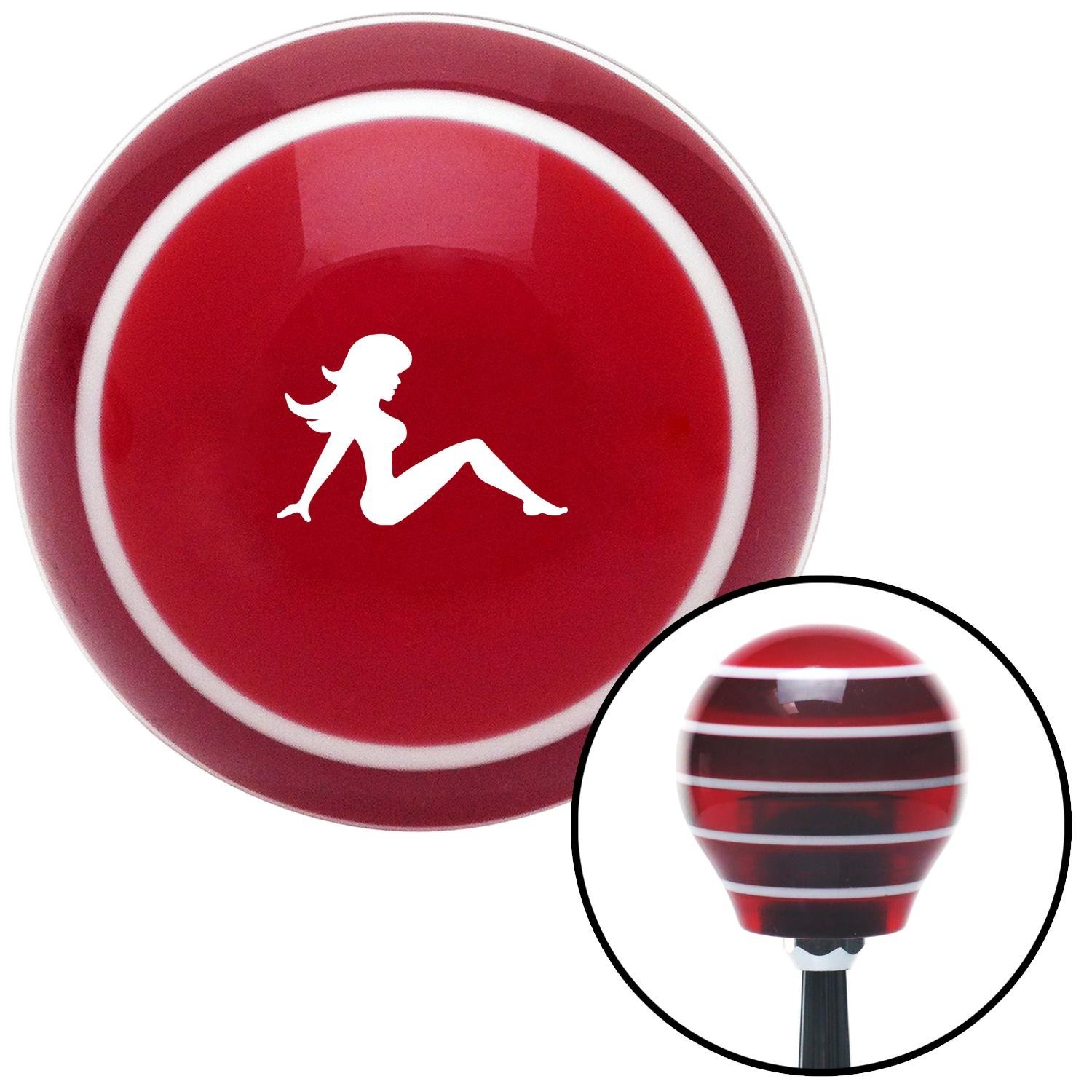 American Shifter 274153 Shift Knob White Mudflap Girl Red