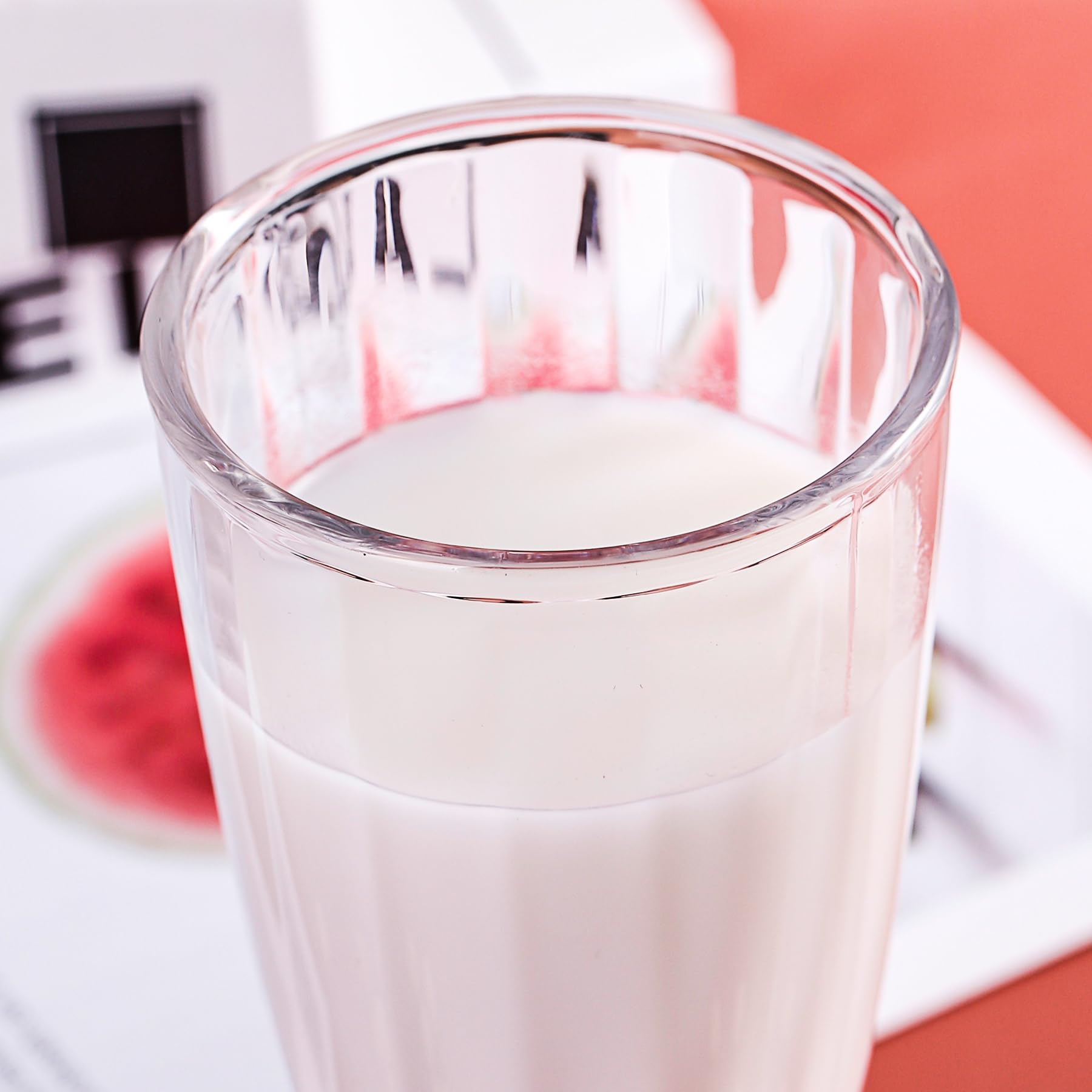 Lot de 2 verres à milkshake, fontaine à soda avec cuillères, milkshake, crème glacée et soda (342 ml, transparent)
