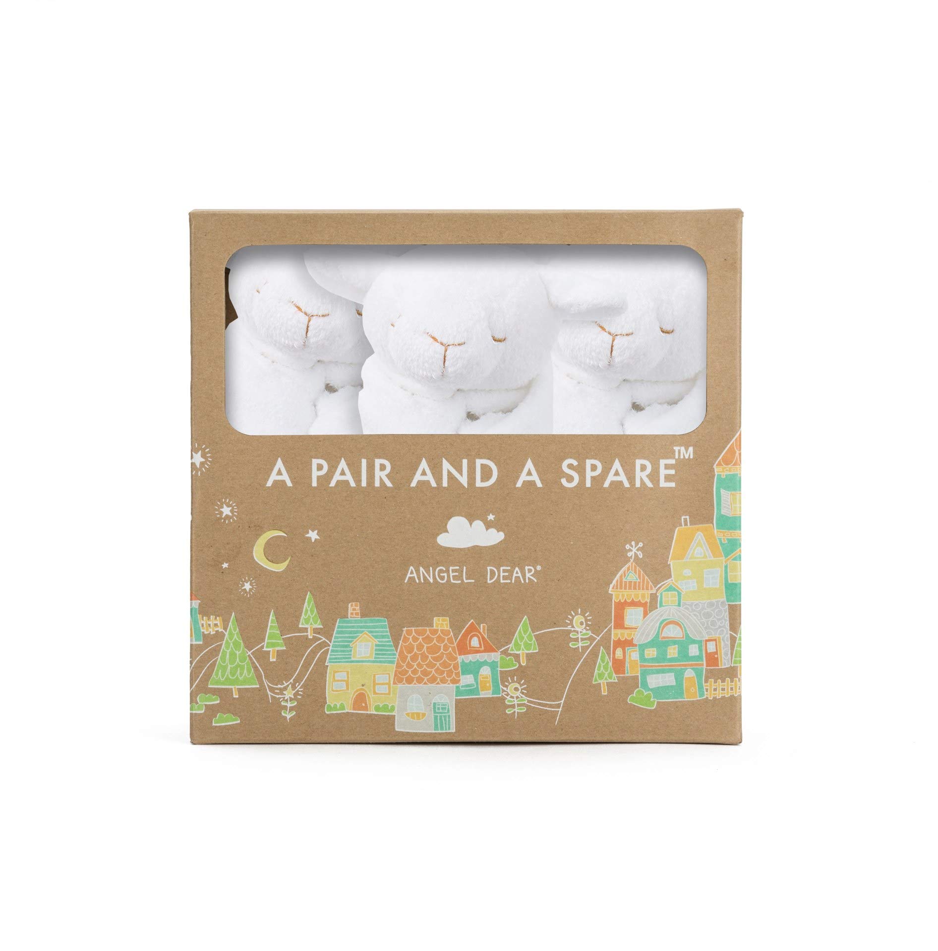 Angel DearPair and a Spare 3 Piece Blanket Set, White Lamb by Angel Dear