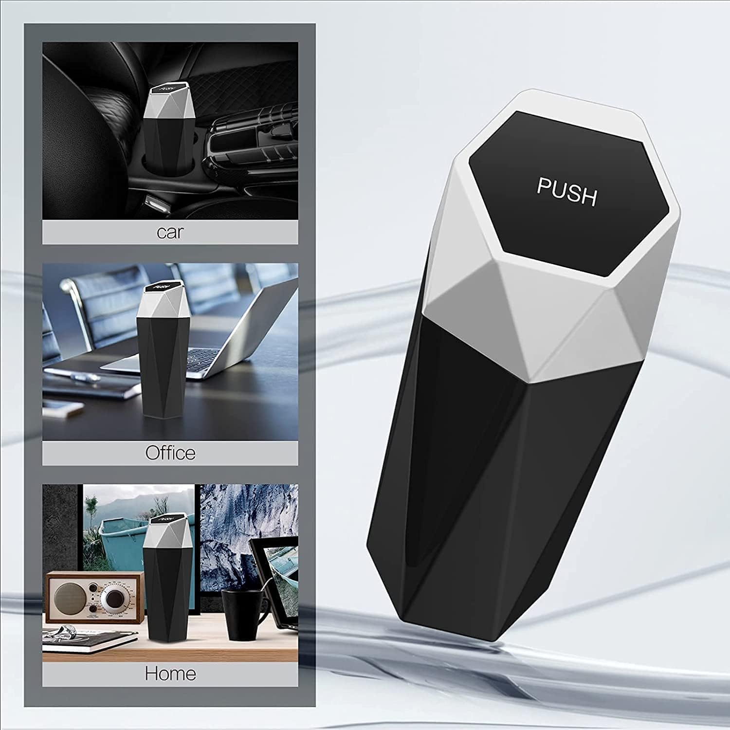 1 Stück Auto Mülleimer für BMW X1 (E84 F48 U11 2009–2025 2026), Fahrzeug Abfalleimer Mini Müllbehälter Organizer Autozubehör Innenraum Diamant-Design Schwarz Ablage