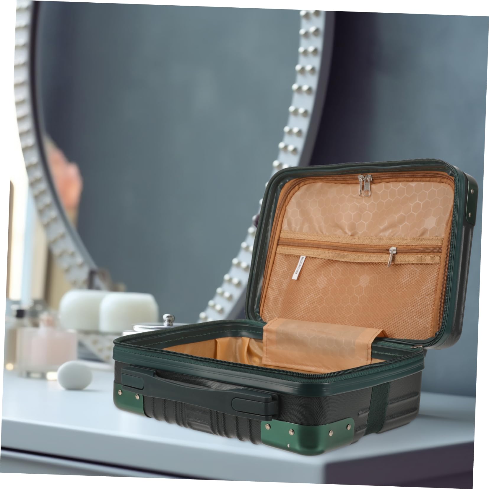 FRCOLOR Borsa da Toilette in Abs Rigida Scomparti Separati per Cosmetici e Trucchi, per Viaggi