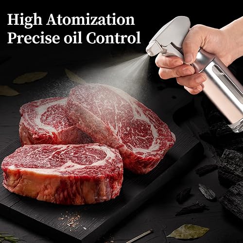 Miniatura 3 de Pulverizador de aceite para cocinar, rociador de aceite de oliva de acero inoxidable para freidora de aire, botellas dispensadoras de aceite