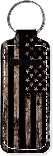 KLLRO RUO Chapstick Holder Llavero Moda Lápiz Labial Manga Bálsamo Labial Portátil Bolsillo Brillo Labial Soporte de Tubo