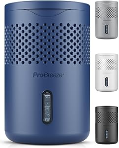 Pro Breeze Osmo® Dehumidifier – Silent & Refillable Moisture Absorber for Damp & Condensation at Home, Bedroom, Wardrobe – Bathroom Mould Remover with 700g Refillable Tablet – Blue