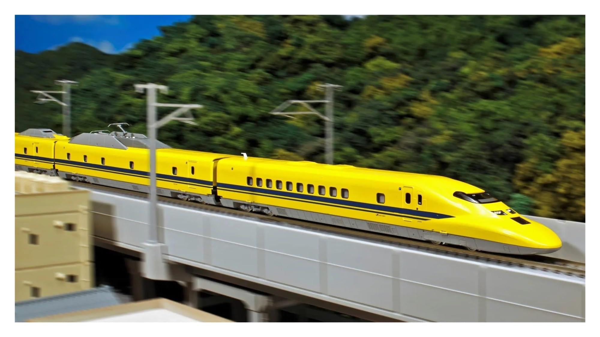 Tren a Escala Tipo N 1/160 para Modelo De Tren Serie 923 Coche Mantenimiento Línea Juego 7 Coches Amarillo