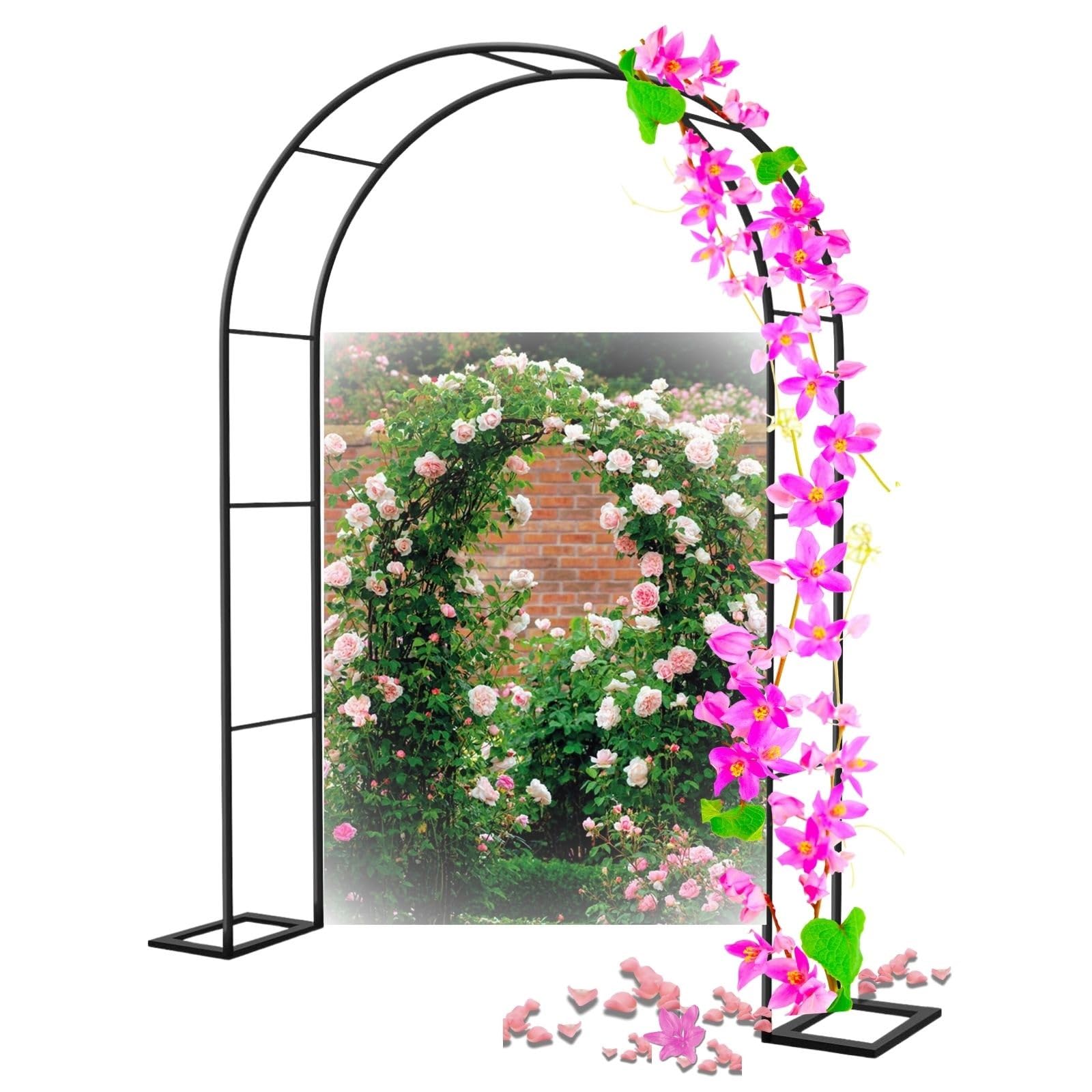 Treillis en métal pour plantes grimpantes 220 cm avec base stable pour aménagement extérieur