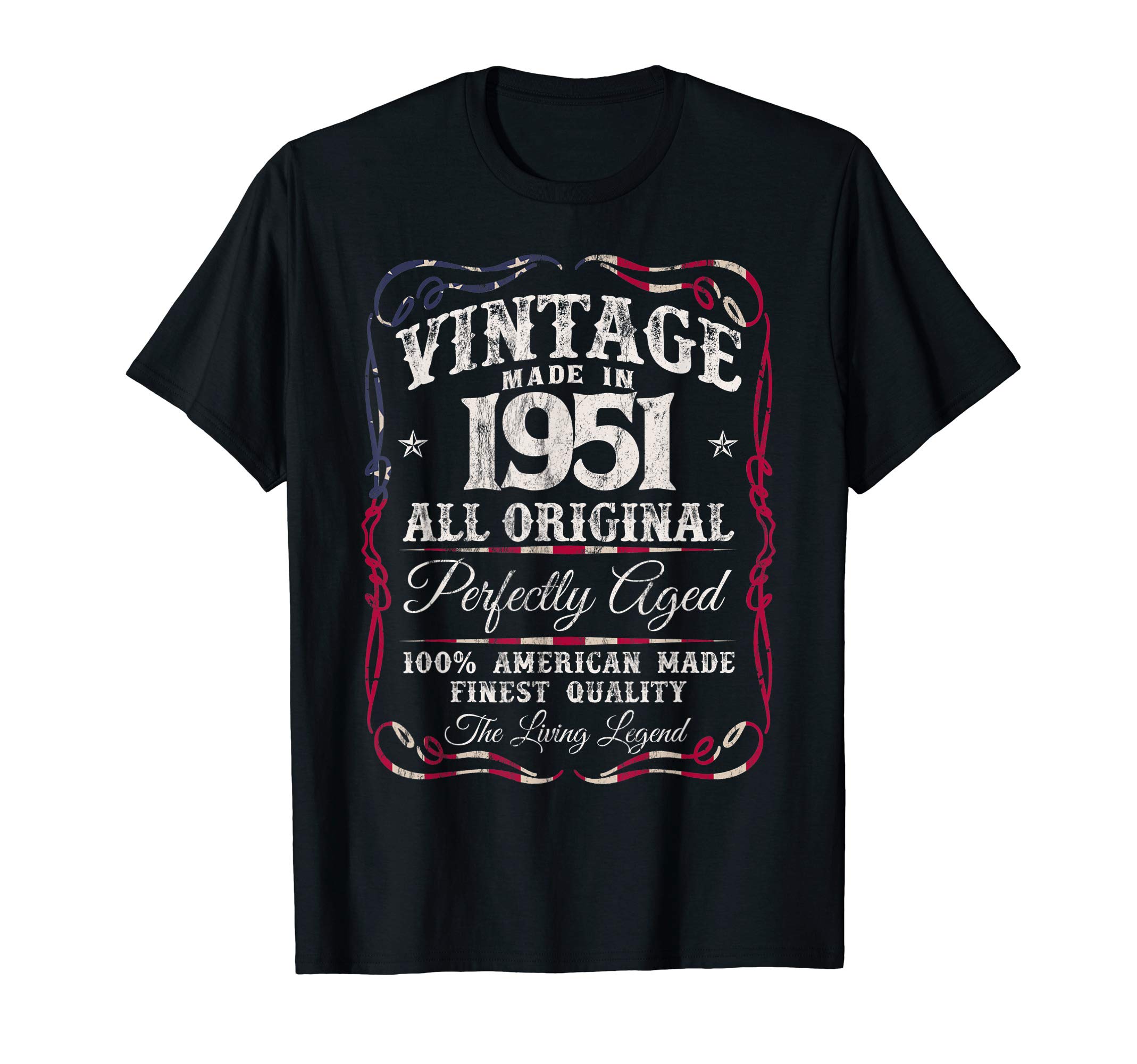 Vintage USA Legends Born in 1951 Classic Birthday T-Shirt