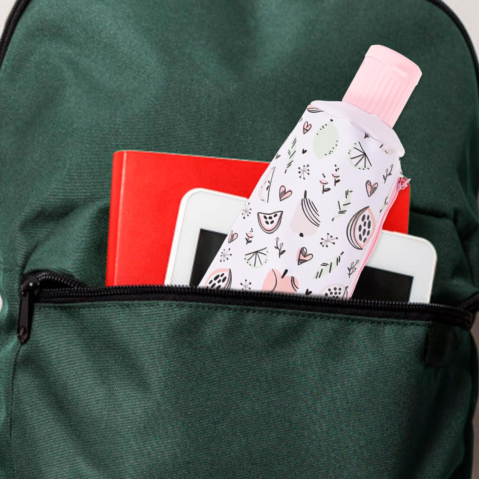 Trousse à Crayons en Cuir Portable de Forme Dentifrice pour Étudiants Grosse Capacité et Design Compact pour Ranger Stylos et Papeterie Bureau Cours