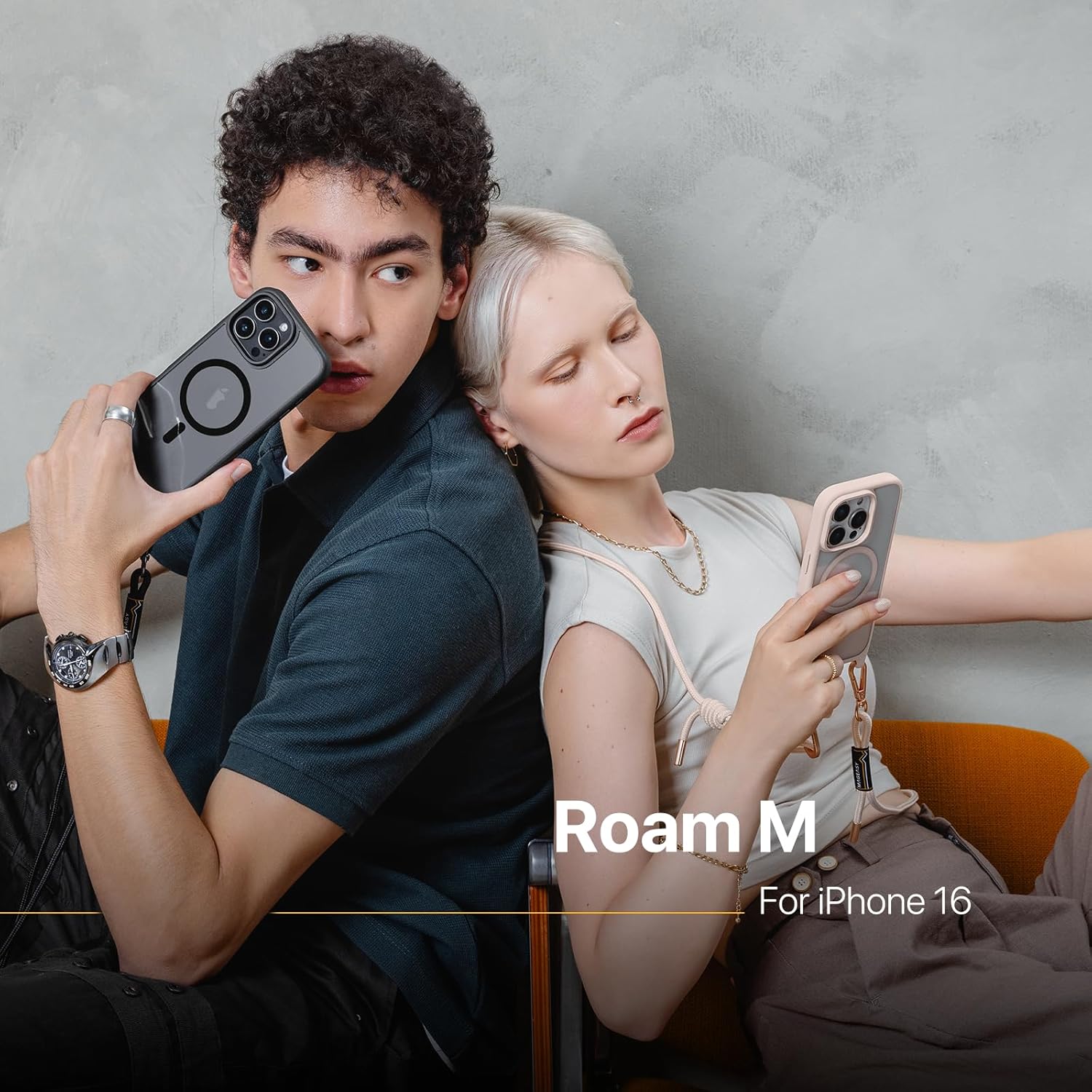 MAGEASY Case for iPhone 16 Pro 6.3" - Case with Crossbody Strap, 16ft Drop Protection, Compatible with MagSafe | Roam M (Titanium Gray) - Image 9