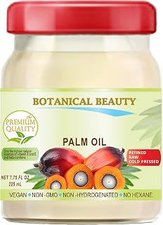 PALM OIL 100% Pure Natural Cold Pressed Food Grade 7.75 Fl. oz 225 ml by Botanical Beauty