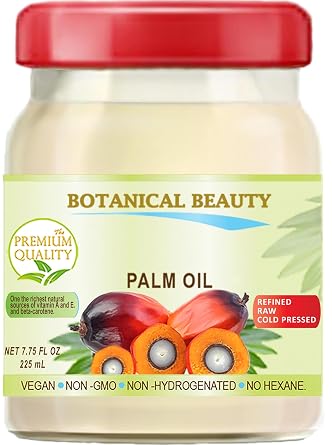 PALM OIL 100% Pure Natural Cold Pressed Food Grade 7.75 Fl. oz 225 ml by Botanical Beauty