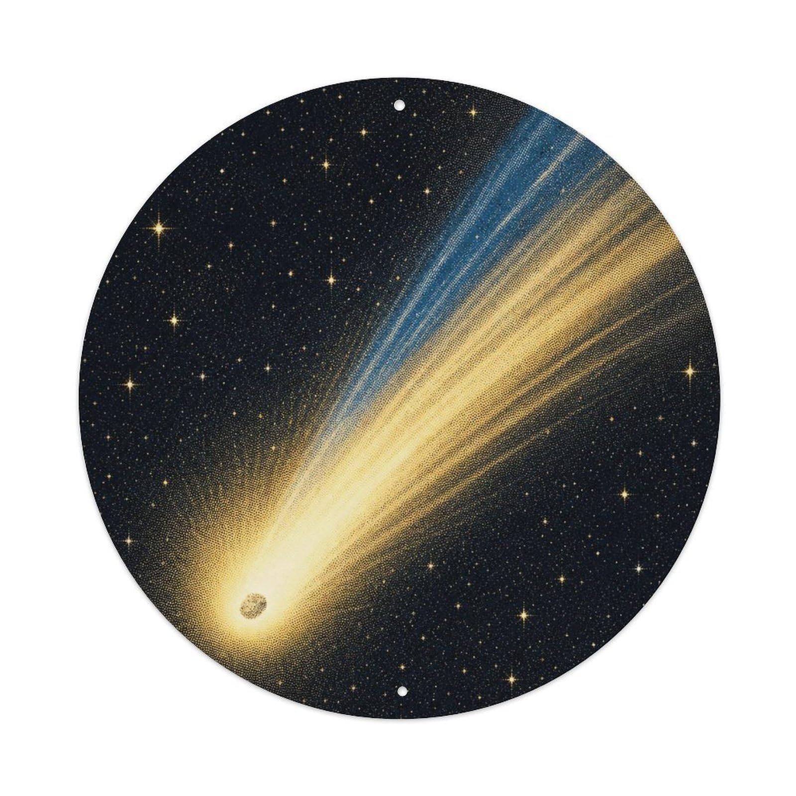 Okngb Style Telescope Halleys Comet Astronomy Deep Sky Survey Space Metal Tin Sign Plaque Wall Decor For Cafe, Man Cave, Club Bar, Office, Home Garden Round Metal Poster 8X8inch