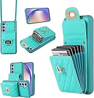 Vista 9 de XYX Wallet Case for Samsung Galaxy A54 5G, Crossbody Strap PU Leather Accordion Organizer Card Holder Protective Case with Adjustable Lanyard, Black