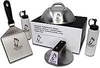 Vista 4 de The Sasquash 'Indestructo' Burger Smasher - Prensa de hamburguesa aplastada de grado profesional con mango plano ancho - Plancha de barbacoa