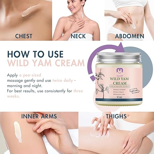 Miniatura 6 de Wild Yam Cream for Balance, Crema orgánica de ñame silvestre para mujeres y hombres, apoyo de la menopausia, armonía hormonal natural calmante, 4