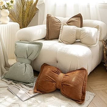 Amazon.com: Danitar Bow Pillow Cotton Bow Shaped Throw