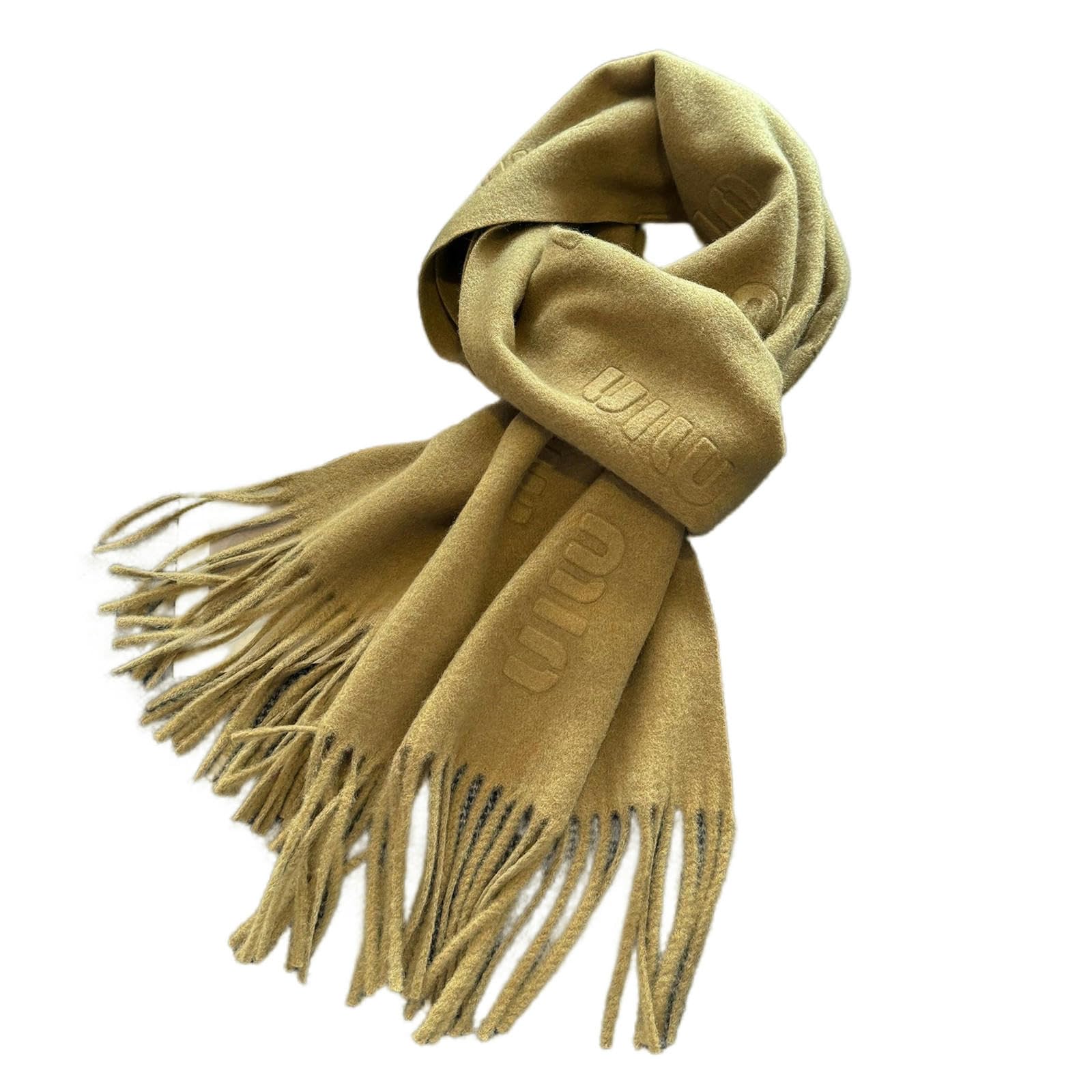 Sciarpa Donna Sciarpa in Misto Lana Goffrata Invernale da Donna, Sciarpa in Misto Lana alla Moda, Calda, Regalo da Donna, 33 * 185 Cm-Verde
