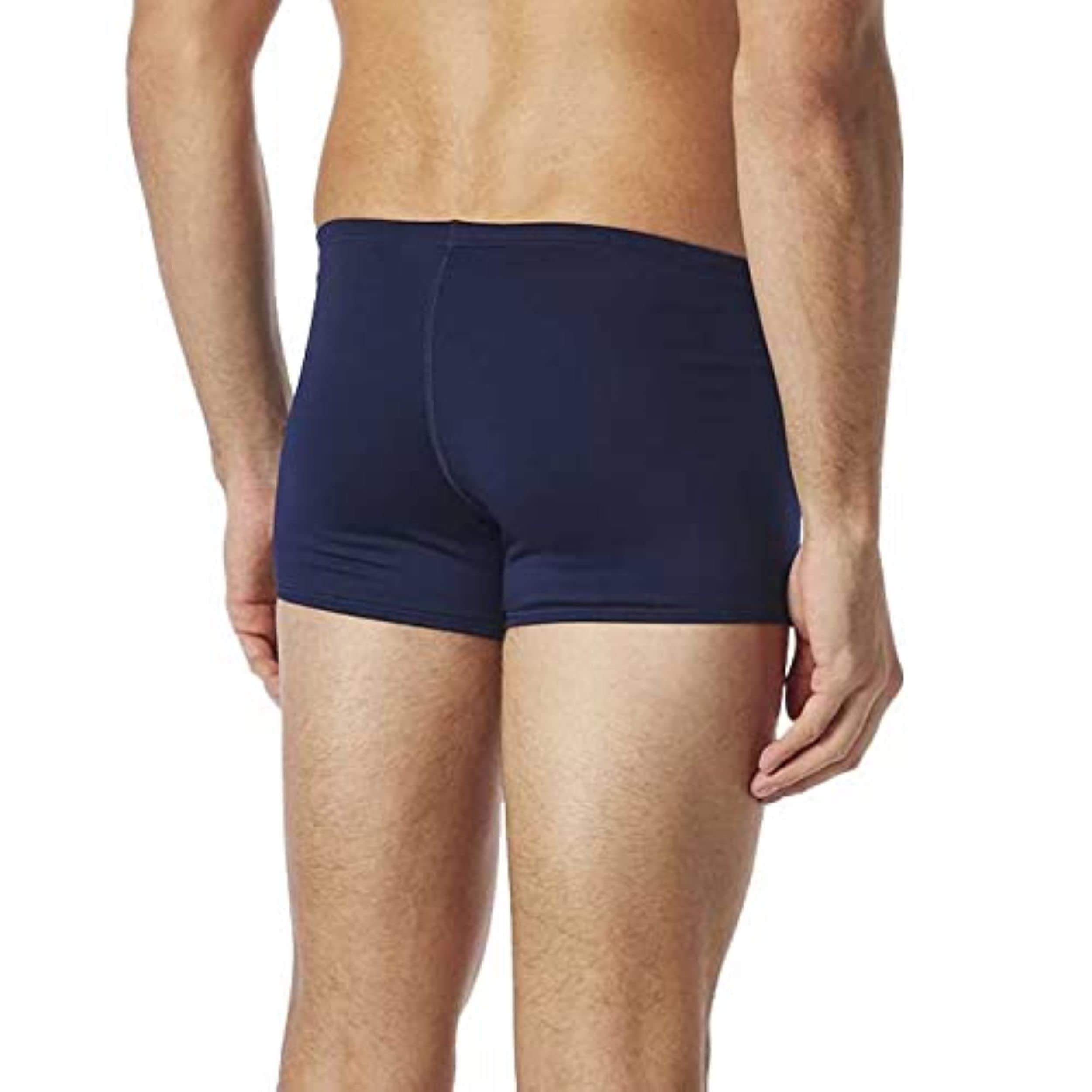 TYR Męski strój kąpielowy Durafast Elite Solid Square Leg Granatowy, Rozmiar 36