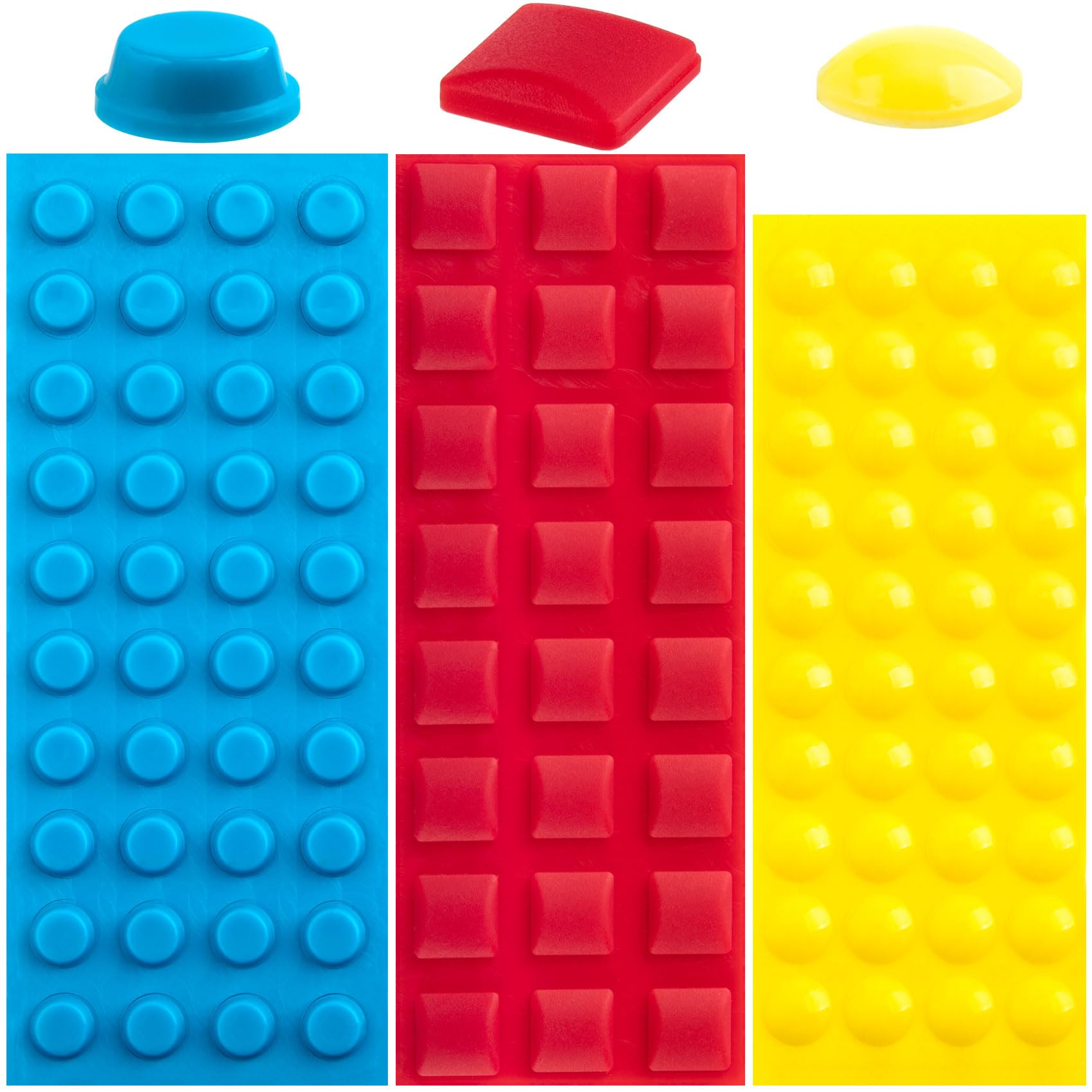 SmallCat 104 PCS Bump Dots for Visually Impaired, 3 Colors Round Square Low Vision Aids, Raised Tactile Stickers, Adhesive Braille Aids for Elderly, Low Vision, Blind (3 Sheet, Yellow, Blue, Red)
