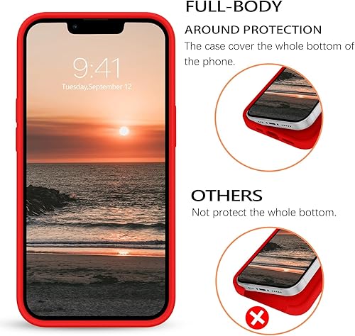 Miniatura 126 de BENTOBEN Compatible con iPhone 14, silicona líquida de gel de goma, forro de microfibra, parte trasera dura, a prueba de golpes, funda protectora