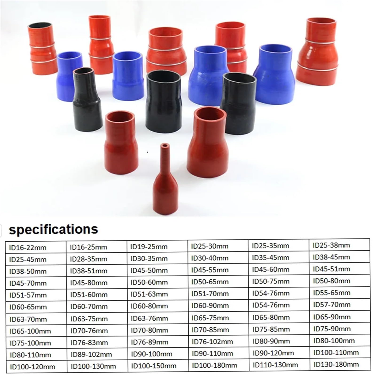manguera gasolina Tubo de silicona de diámetro variable, manguera de cargador de diámetro variable, tubo de dirección rojo, azul y negro, diámetro variable Manguito Turbo(Rouge,OD 5.5xID 2.5mm)