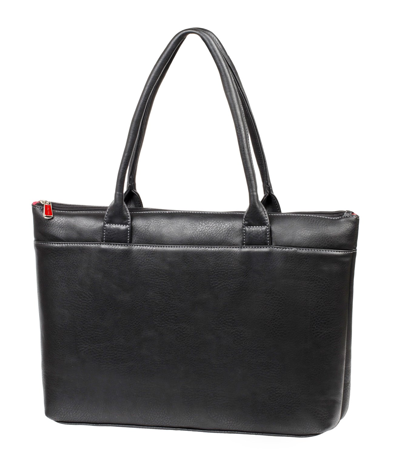 Rivacase Tasche UtoteBag für Laptops bis 15,6 Zoll - Elegante Schultertasche Umhängetasche Tote Bag für Damen aus hochwertigen PU-Leder und viel Stauraum/Schwarz