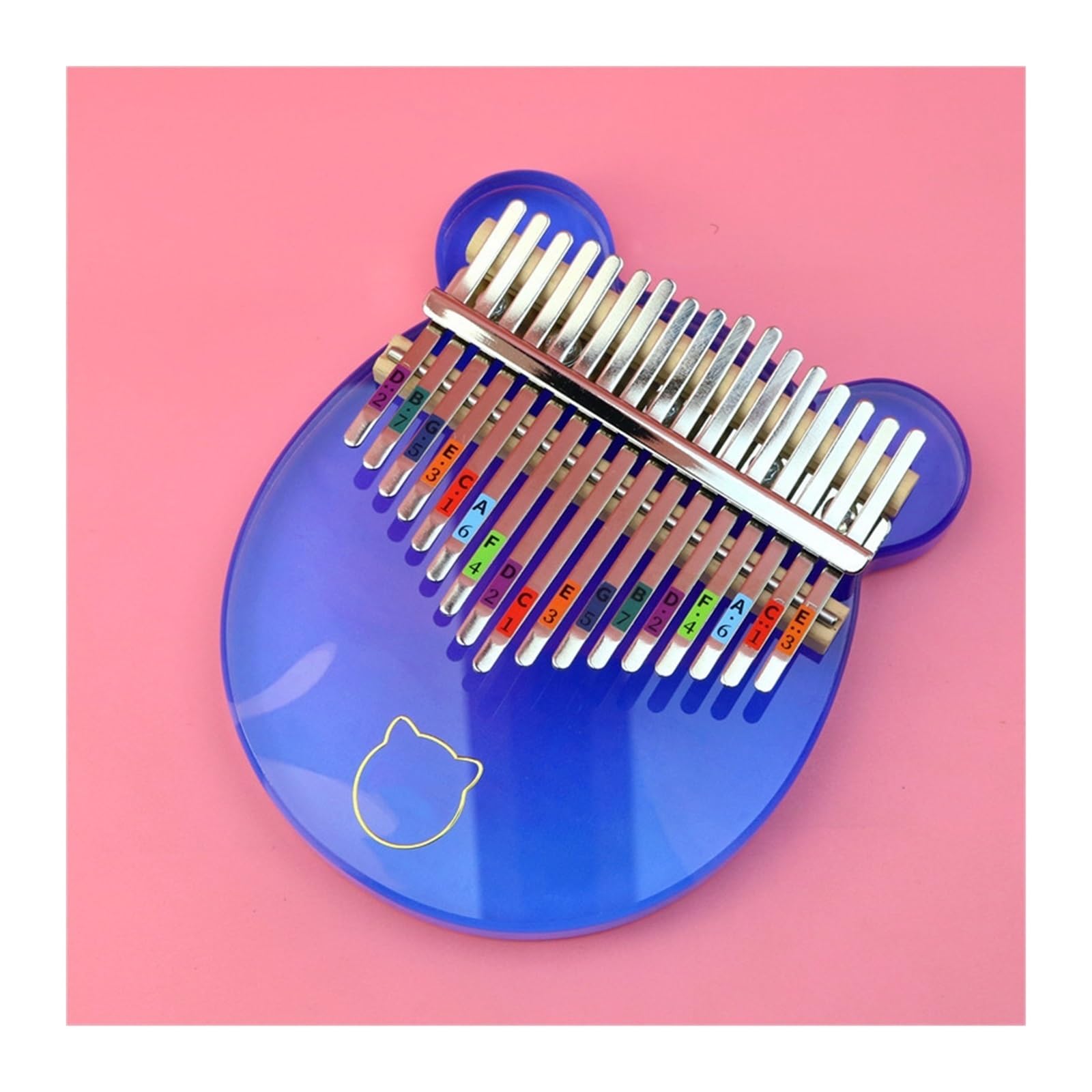 Anfänger Kalimba Magisches blaues Daumenklavier Kalimba 17 Töne Anfänger-Acryl buntes Kalimba-Fingerklavier