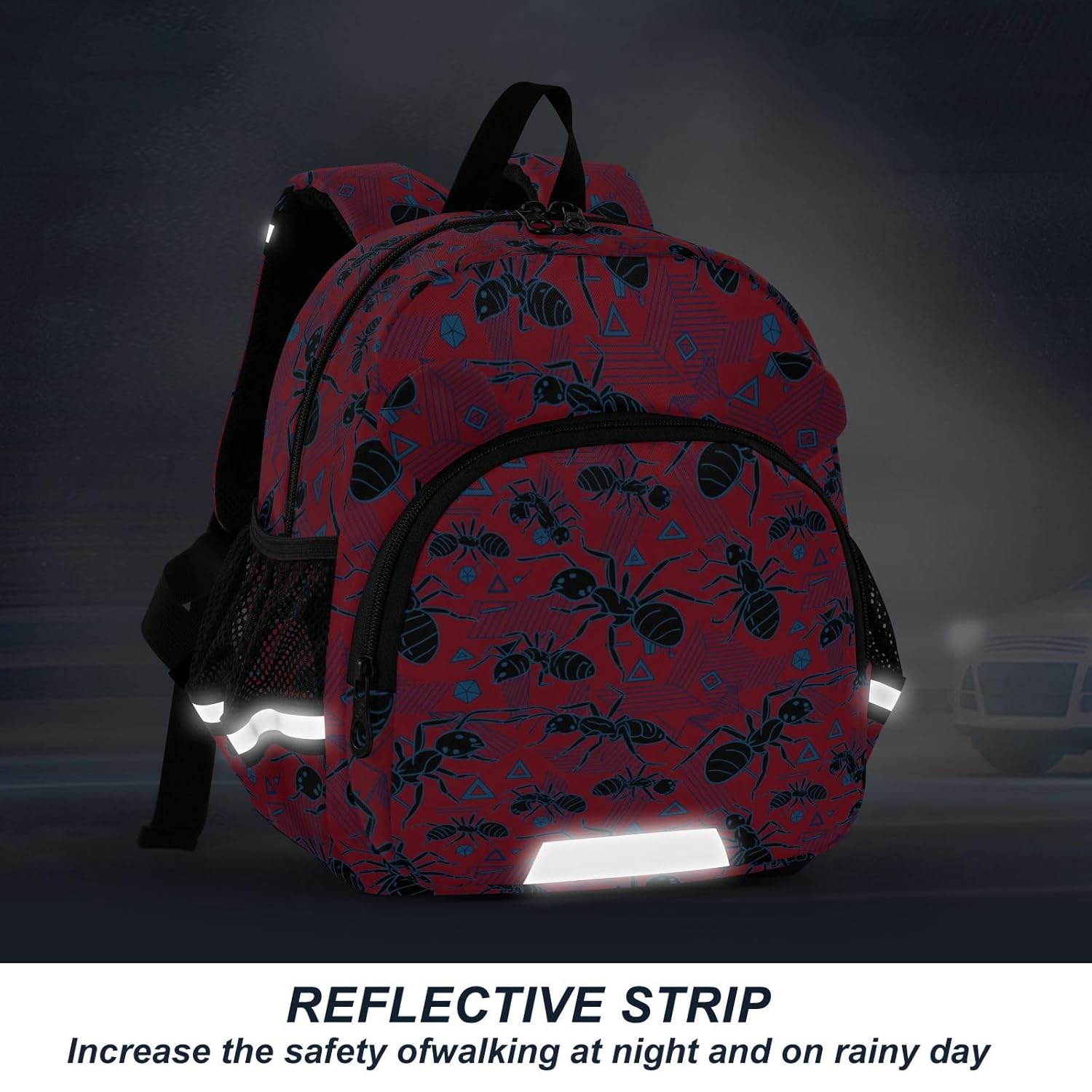 Tiny Animal Red Pattern Toddler Harness Backpack for Boys Girls 3-6 Years Kids Backpack with Anti Lost Safety Leash Child Leash Backpack for Preschool Walking Travel